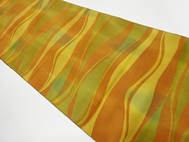 JAPANESE KIMONO / VINTAGE NAGOYA OBI / CHIKUZEN HAKATA / WOVEN STRIPE